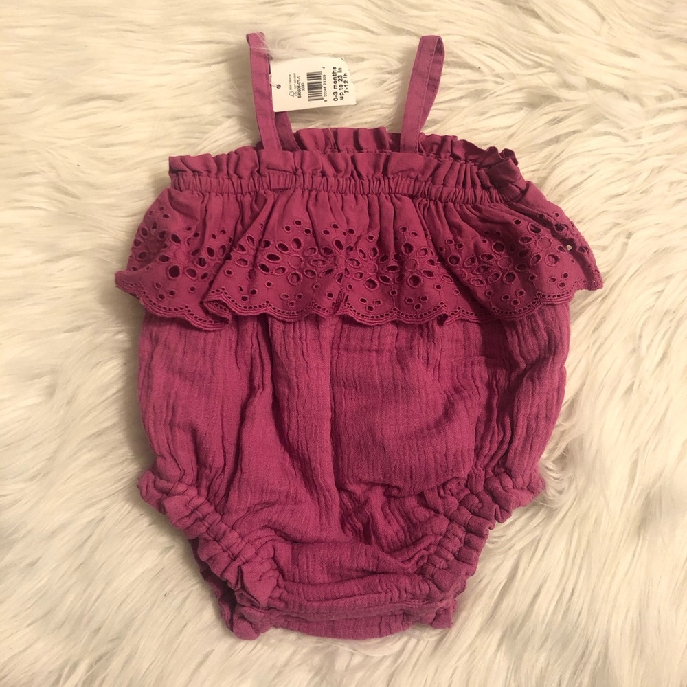 BABY EYELET BUBBLE ONE PIECE